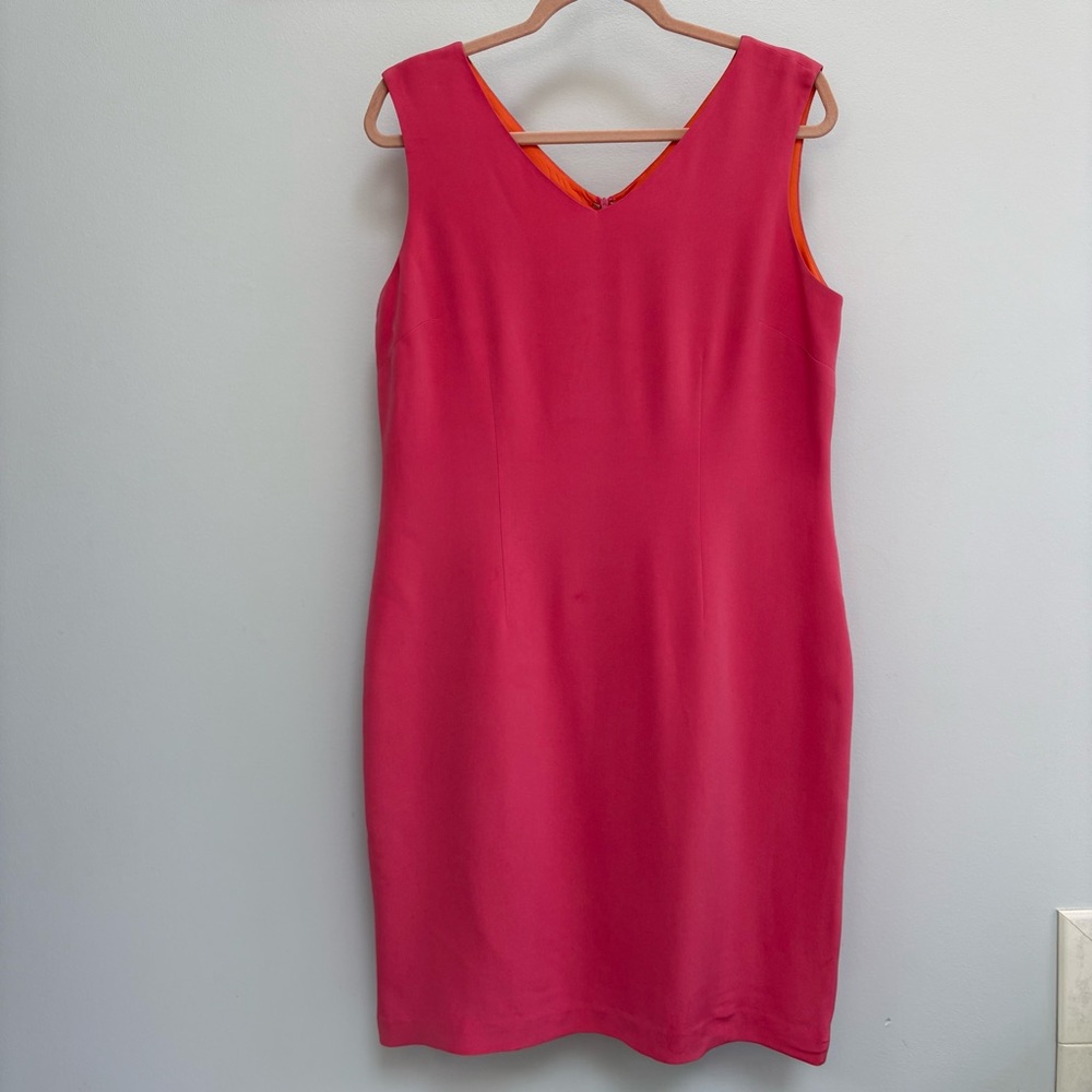 Pure And Simple A Way Of Life Women’s Dress 100% Silk Size 12 Pink Orange soft